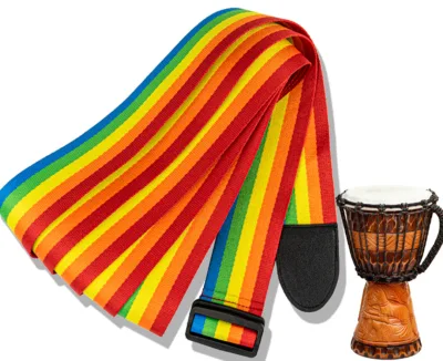 Thickened Drum Strap for Adults and Children, Adjustable Dual Shoulder Hand Drum Strap, Colorful Universal Strap