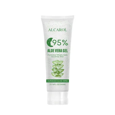 ALCAROL Skin Lightening Smoothing Gel Organic Natural 95% Pure Aloe Vera Gel for Face and Body