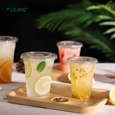 clear Vasos Desechables 8 Onzas Factory Wholesale pp Pet Pla Disposable Cups Custom Plastic Cup Printing