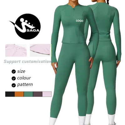 Long Sleeve Snake Zip Gym Womens Crop Top