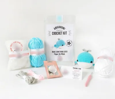 Wholesale Lovely and Cute Easy Crochet Kits for Beginners Amigurumi Whale Set Customized Logo Color and Style