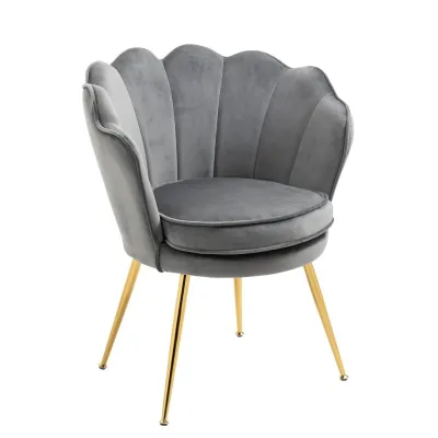 Modern Nordic Style Luxury Chair Living Room Furniture Bedroom Comfortable Soft Cushion Velvet Tufted Sofa Metal Frame Chair