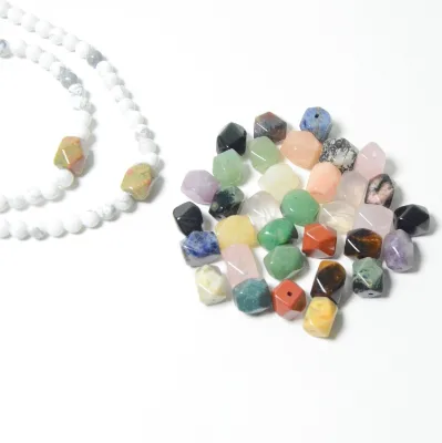 AITA Faceted Cube Tube jasper Agate Irregular Beads 12mm Nature Crystal DIY for Handmade Charming Pendant