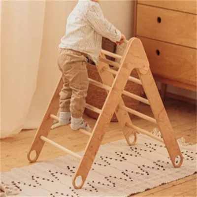 Foldable Climbing Triangle - Montessori Toddler Climber Wood Play Gym Wooden Kids Playground