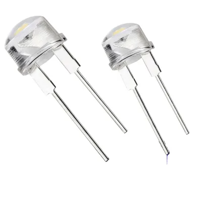 0.5W F8 through Hole LED Straw Hat with Blue Light Max 5V Reverse Voltage