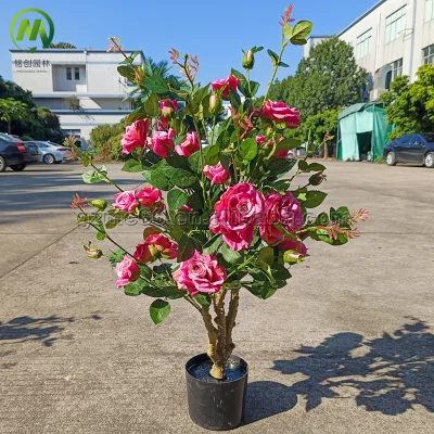 Customized Color Fake Potted Plants Wedding Flower Tree Artificial Rose Flower
