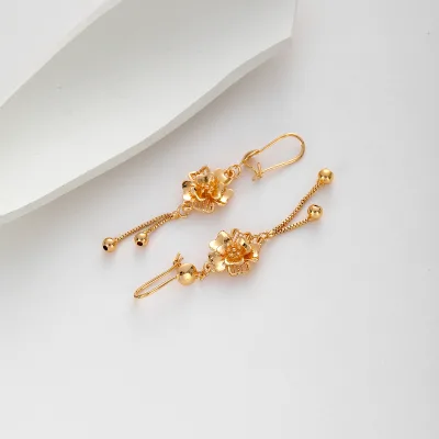 Fashion Push-pull Rose Flower Ear Hooks Middle East Hot Selling Style Ear Hooks Bohemian Jewelry