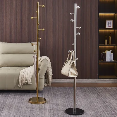 Stainless Steel Coat Rack Bag Holder Freestanding Home Entryway Rack Extra-Thick Vertical Design Luxury for Bedroom