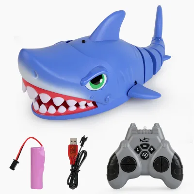 Remote Control Simulation Shark Toy 360 Rotation Programming Biting Hunting RC Shark Model Russian IC Toy With Music