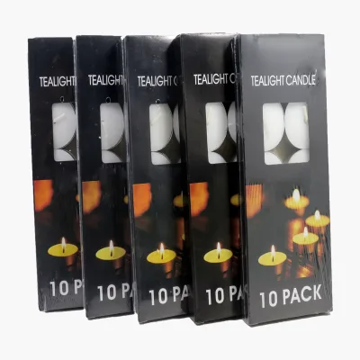 4Hour 10pcs Red Color Box Packing Tea Light Candle