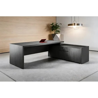 Premium Solid Wood Manager Table CEO Executive Desk for Commercial Office Project Large Workspace