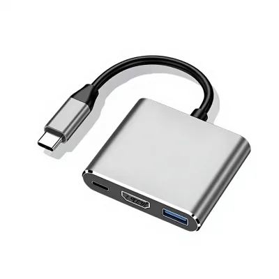 Cross-border Type-C to USB 3.0 3-in-1 Docking Station with for 4K Converter (Copper Made in China Stock)