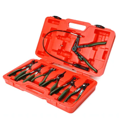 7pc Hose Clamp Pliers Set Assortment Flexible Swivel Jaw Ring Flat Mechanics DIY