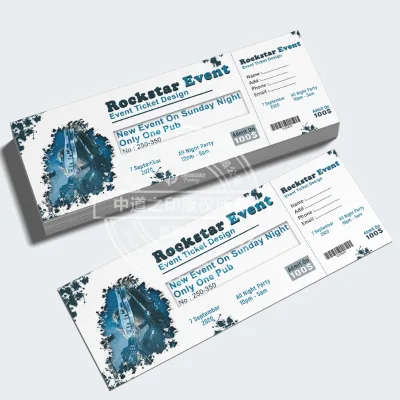 Hard Cover Book for Concert and Event Admission Tickets Art Paper with Perfect Binding for Paper & Paperboard Printing