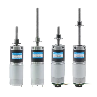 12v 24v 100kg. Cm Large Torque Planetary DC Reduction Motor with Encoder M8 Threaded Screw Rod