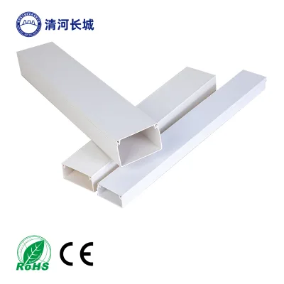 PVC Slotted Floor Cable Duct-Fire Retardant UL94 V-0-Thickened Kick-Resistant Skirting for Professional Indoor Cable Management