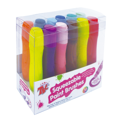 Washable Poster Paint Painting Toy Classic Colors 24ml Each 12 Squeezable Paint Brushes for Kids
