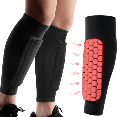 Custom Logo Anti Slip Football Honeycomb Compression Calf Sleeve