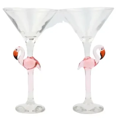 Custom Made Hand Blown Borosilicate Glass Bird Leg Cocktail Champagne Martini Glasses