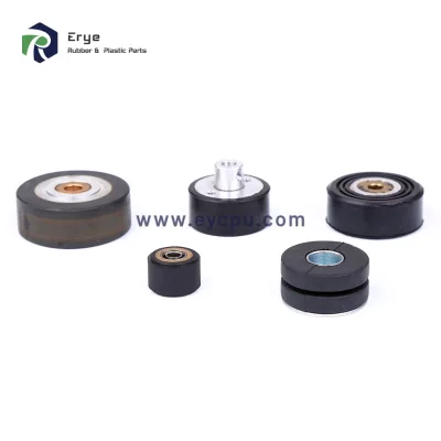 OEM Factory Custom Molded Industrial PU Coated Conveyor Roller High Quality Polyurethane Rofller Wheels with Bearing