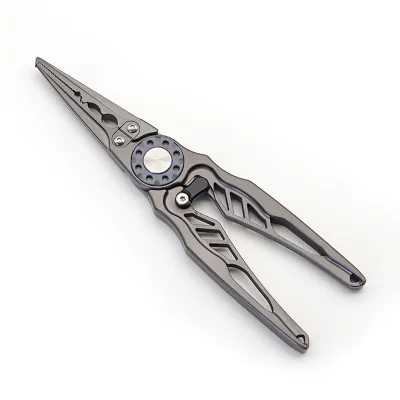 Aluminum Alloy Fishing Pliers Line Scissors Fish Mouth Ring Pliers with Sheath Hook Remover Hanging Rope for Crimping