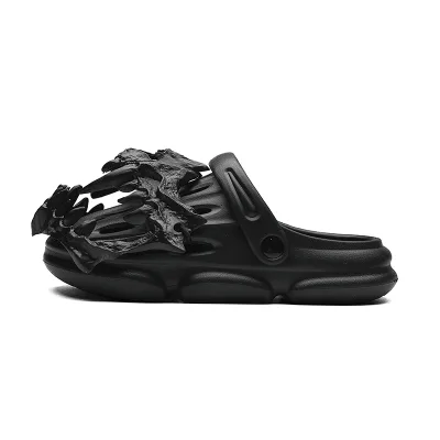 New Personalized Skull Design Men Slippers 2023 Summer Breathable Clogs Skull Sandal Slipper for Men