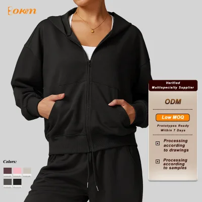 Women Hooded Zip up Sweatshirt Thick Layer Casual Sports Hoodie Oversized Pullover Jacket for Running and Streetwear