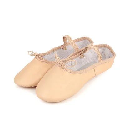 JW Women's Soft Ballet Shoes Genuine Leather Upper Full Sole Suede Outsole