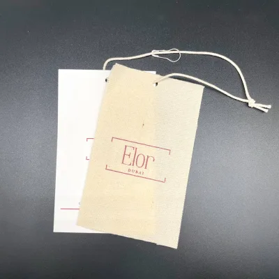 Custom Eco-Friendly Linen Paper Printed Logo Hang Tags for Baby Clothing Shoes & Bags