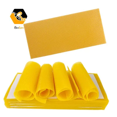 Beekeeping Tools 5.4 Mm Cell Size Bulk Yellow Bees Wax / Beeswax Honeycomb Foundation Sheets