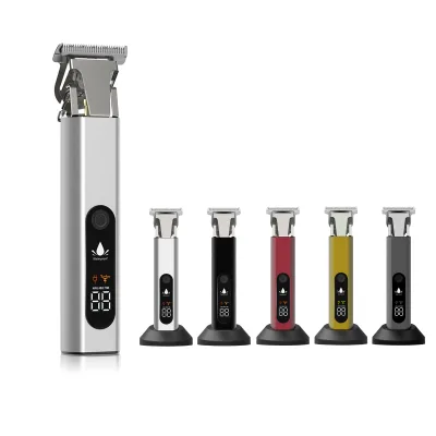 ZP-697 Waterproof Rechargeable Ceramic Blade Electric Barber Salon Hair Trimmer & Clipper for Men with LCD Display