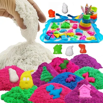 JITENG Sensory Magic Toys Sand Soft Fluffy Colored Playing Sand Decompression Squishy Sand Toy