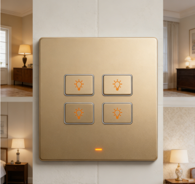 EU Size 2026 Lanbon Smart Home for Smart Switch-10A 250V Premium Gold/Silver Finish Tempered Glass Compatible Alexa Google