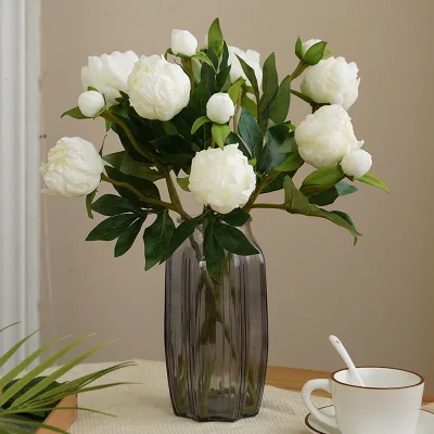 Silk Rose High Quality Peony Artificial Flower Decor Wholesale Arrangement Bouquet Bulk Peony Artificial Flowers Wholesale