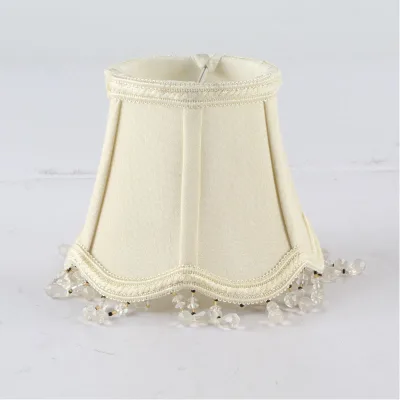 Simple White Fabric Small Lamp Shade for Hotel Living Room Tassel  Lampshade