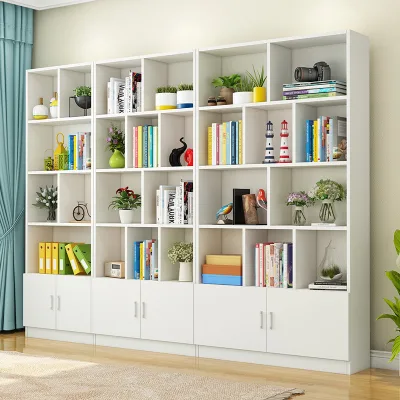 Modern Design Wooden Bookshelf for Children Free Combination Bookcase Cabinet for Living Room Floor-Standing Free Storage Rack