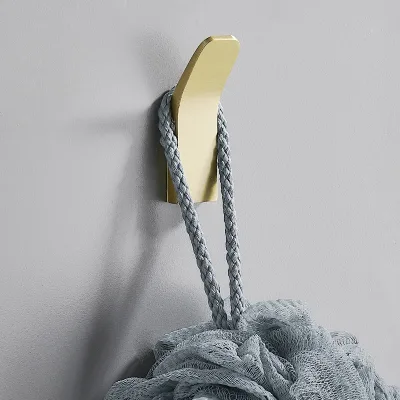 No-drill Light Luxury Black Coat Hook Wall-mounted Bathroom Coat and Hat Hook Single Hook