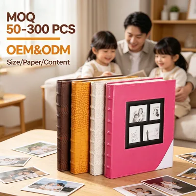 Custom PU Cover Extra Large Wedding Family Photo Album Holds 500 4x6 Photos UV Printed Thermal Binding For Small Batch Buyers