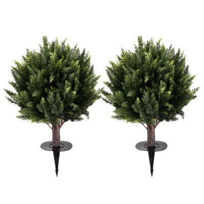 UV Green Cedar Boxwood Topiary Cypress Artificial Plant Outdoor  Faux Bonsai Topiary Ball  Fake Trees