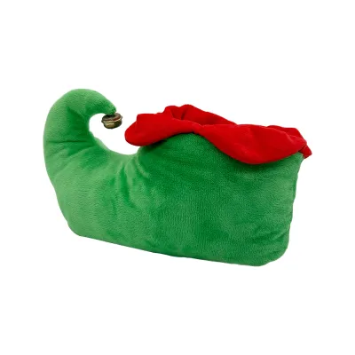 Wholesale Adults Red Green Elf Shoes Non- Skid Indoor Christmas Slippers Fuzzy Warm Booties Slipper Elf Christmas Slippers