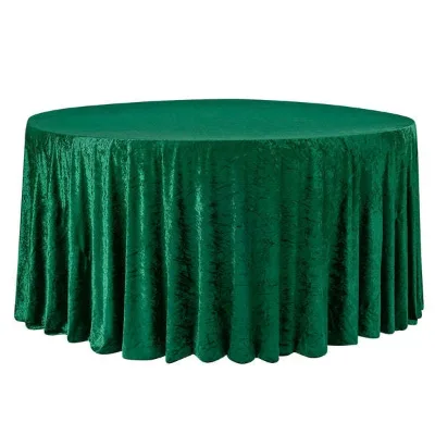 Wedding Banquet Hotel Event Festival Decoration Tablecloth Modern Woven Velvet Solid Color Circular Tablecloth