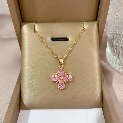 18K Gold-plated High-end Jewelry Lucky Necklace, Feminine Charm, Ins Collarbone Chain Pendant, Festival Wedding Gift