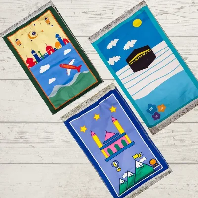 Islamic Prayer Rug Children's Travel Folding Lightweight and Practical Child Printing Prayer Rug
