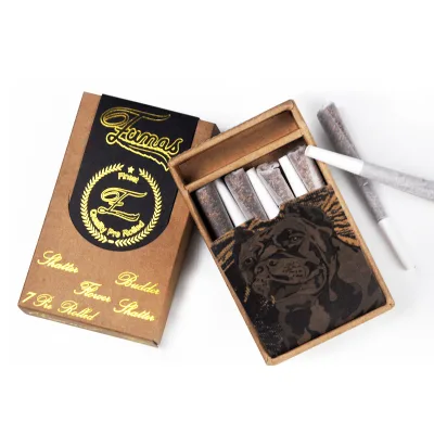 Various Design Cardboard Packing Paper Box Child Resistant Empty Cigarette Box Custom Pre Roll Packaging Boxes With Match