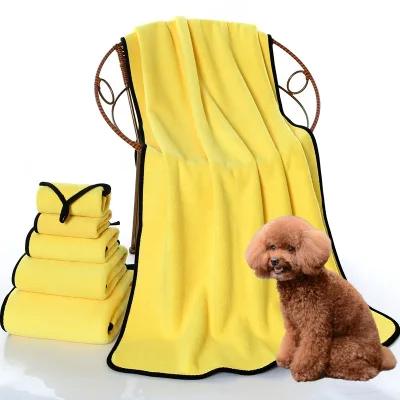 Soft Coral Terry Towels Super Absorbent Pet Cleaning Grooming Products Microfiber Drying Towels