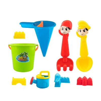 Outdoor Playing 9pcs Wholesale Beach Sand Toys Bucket Set