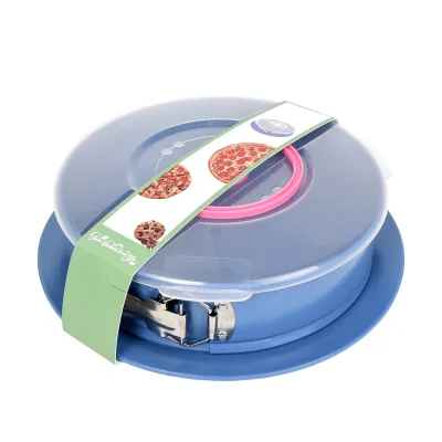 Baking Tray Adjustable Round Springform Cake Pan with Plastic Lid Non-Stick Baking Mold Leakproof Design for Cheesecake Baking