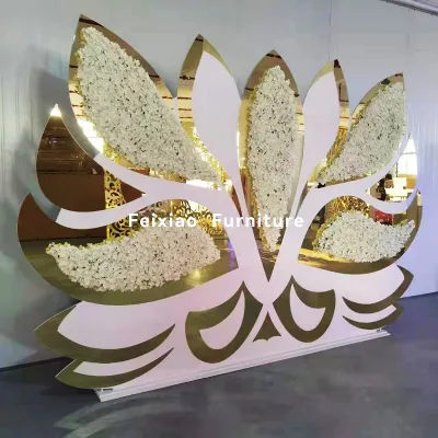 Leaf Shaped Wedding State Backdrops Decorations PVC Backdrop Panel