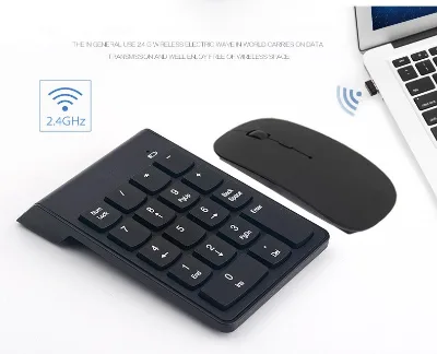 2.4G 18 Keys Number Pad and Mouse Combo Wireless Mini Financial Accounting Numeric Keypad