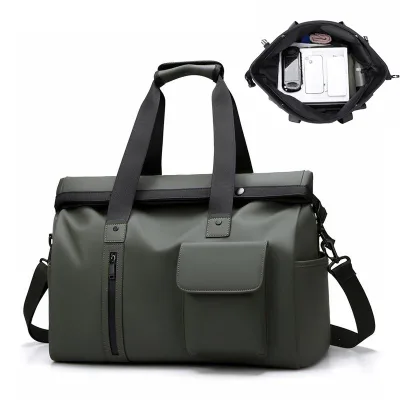 Men's Business Urban Simple Commuting Waterproof Breathable Ultra-light Antibacterial PU Film Gym Bag